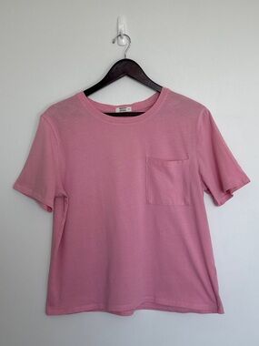 Ardene Pink Short Sleeve Crewneck with Chest Pocket